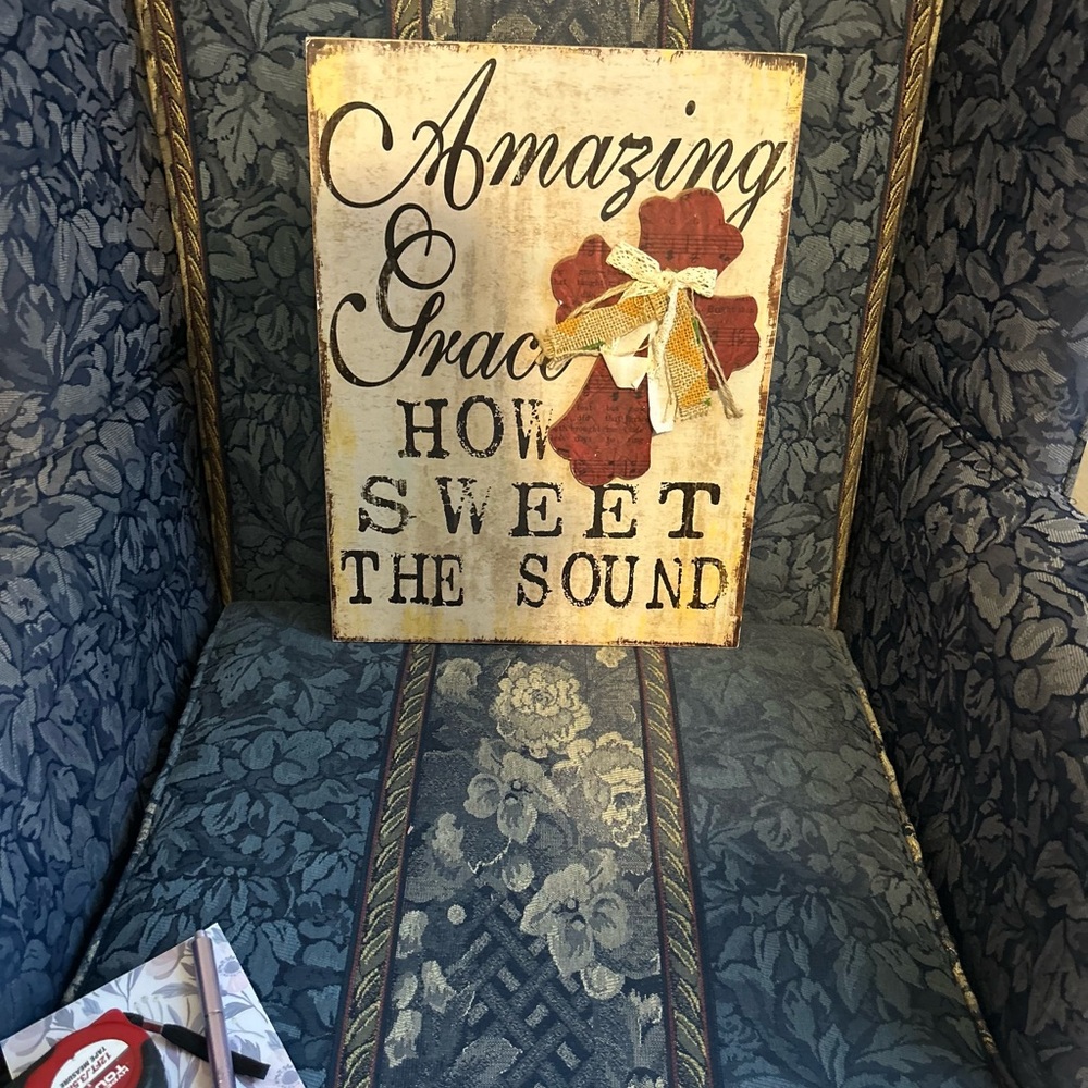 Rustic Wall Art with Red and Gold Accents